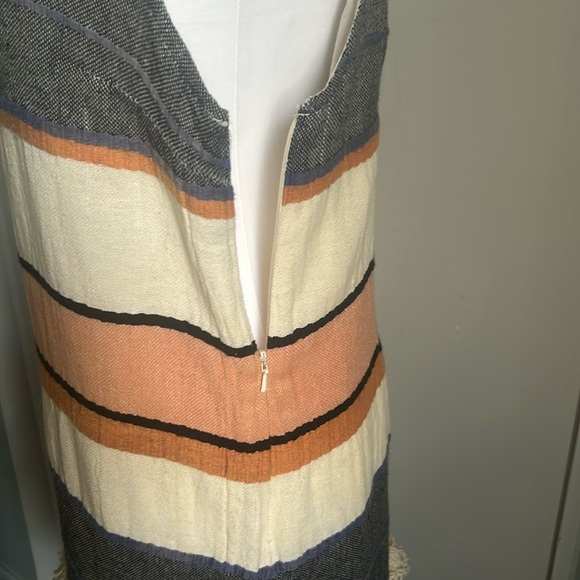Anthropologie Holding Horses Sleeveless Boho Fringe Striped Shift Dress - Picture 2 of 14